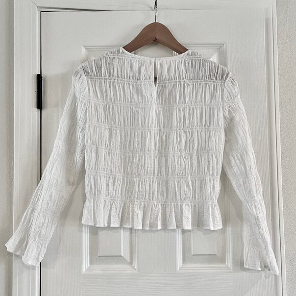 FRAME DENIM statement top in white cotton, S/P, never worn! - Picture 2 of 3